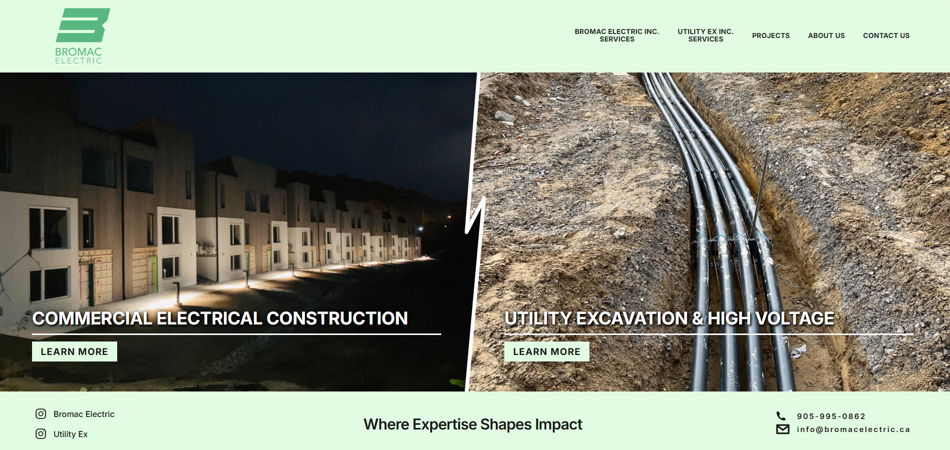 Bromac Electric & Utility Ex website screenshot