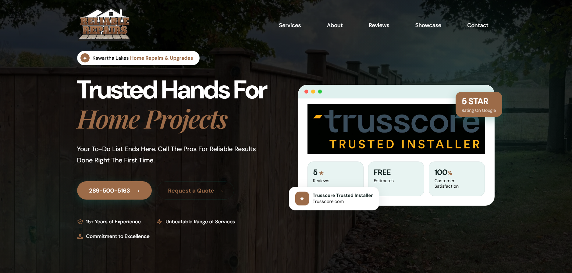 Reliable Repairs Website