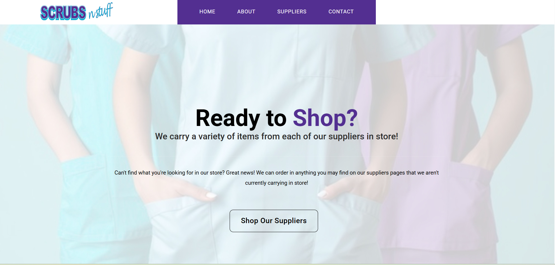Scrubs & Stuff Website